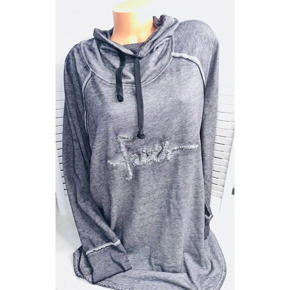 Lane Bryant Tops - Lane Bryant Long Sleeve Shirt "Faith" Long Sleeve Size 22/24 Gray D3